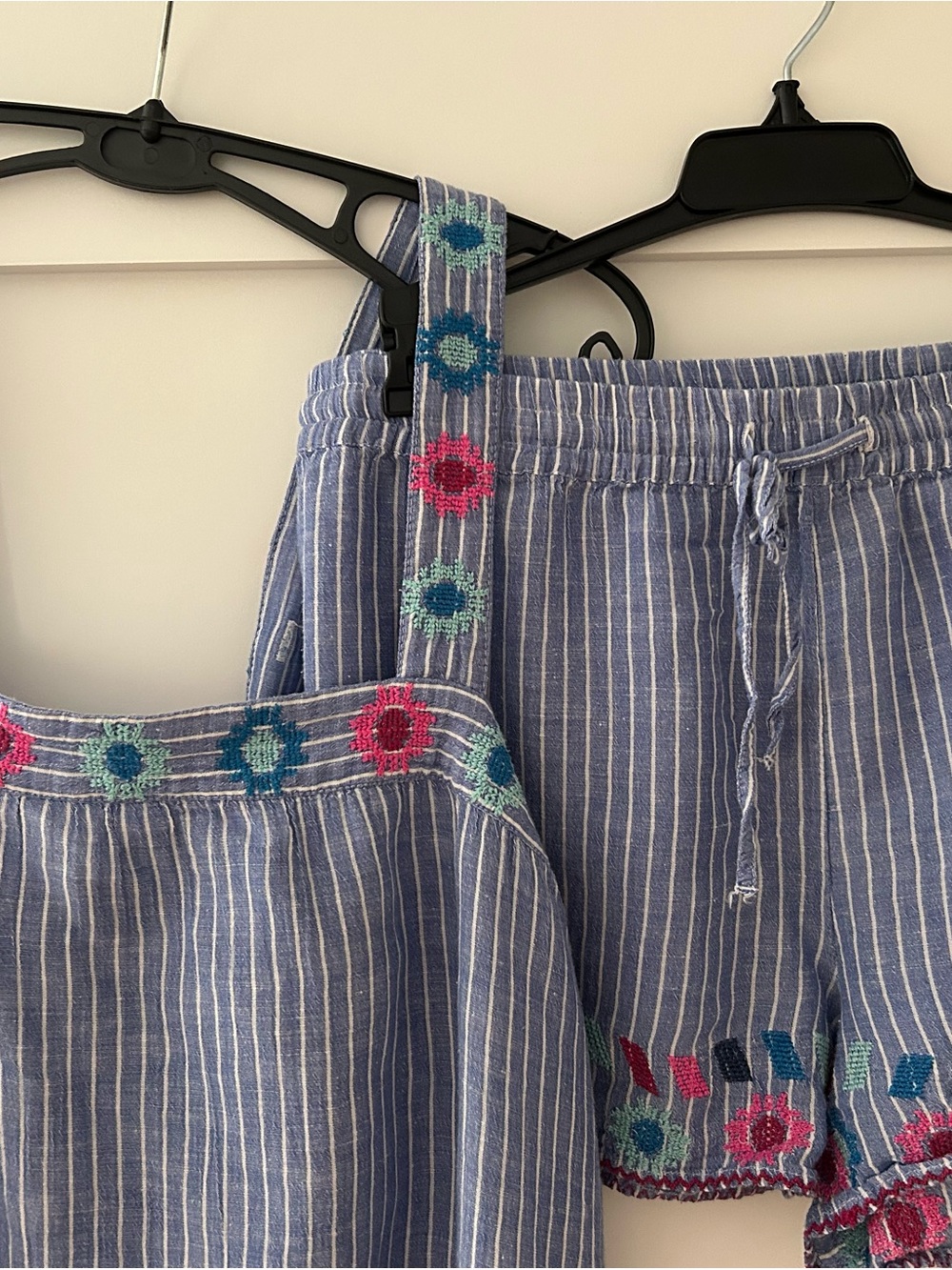 Love by GAP Striped Blue Embroidered Two Piece Matching Set